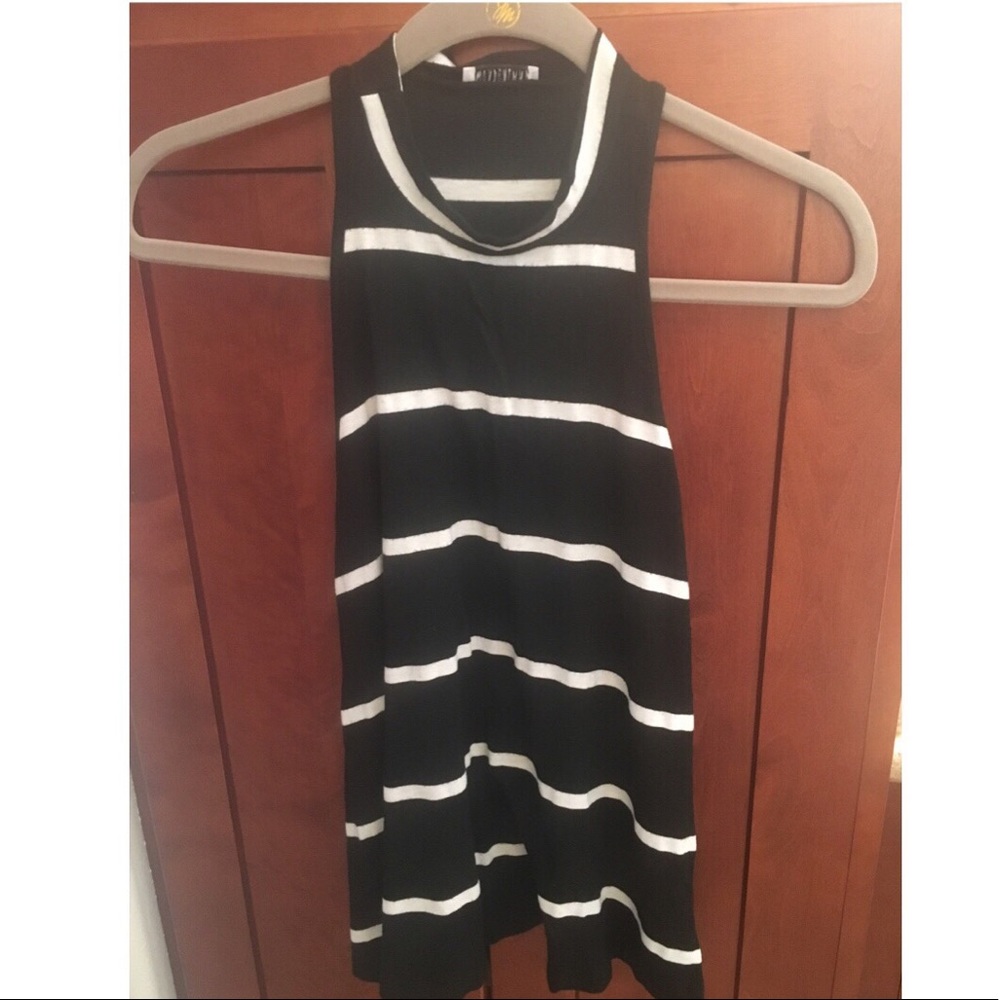 Black and white razor back tank by Wonderland.